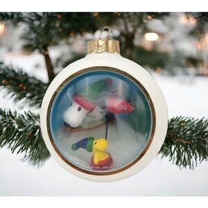Hallmark Snoopy and Woodstock Ski & Tubing Holiday Christmas Ornament 1980